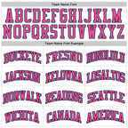 Custom White Black Pinstripe Light Blue-Pink Authentic Basketball Jersey photo 2