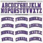 Custom White Black Pinstripe Purple-Gray Authentic Basketball Jersey photo 2