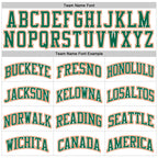 Custom White Kelly Green Pinstripe Kelly Green-Orange Authentic Basketball Jersey photo 2