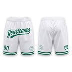 Custom White Kelly Green Authentic Throwback Basketball Shorts
