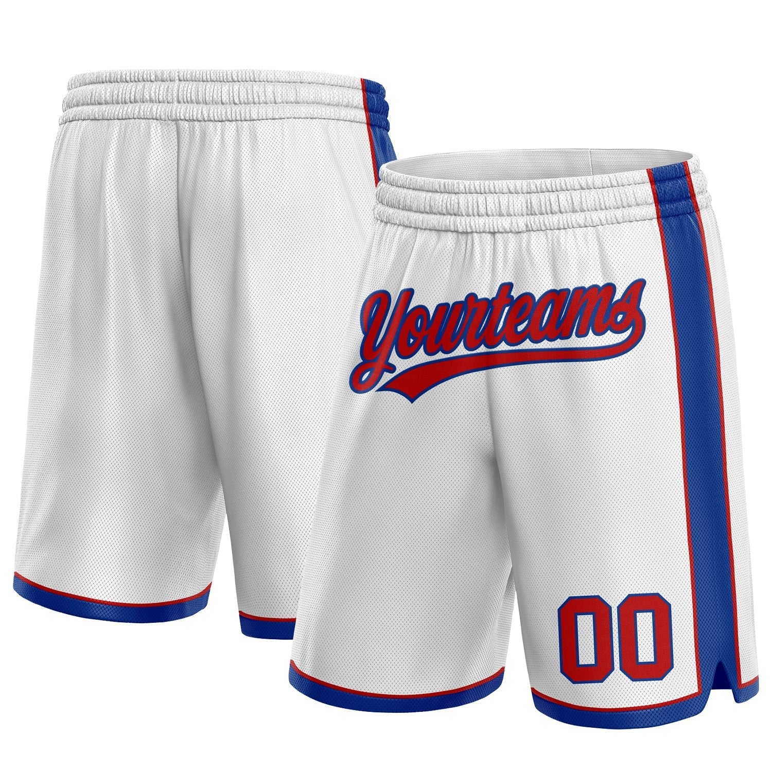 Custom White Red-Royal Authentic Basketball Shorts photo 1