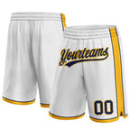 Custom White Navy-Gold Authentic Basketball Shorts photo 1