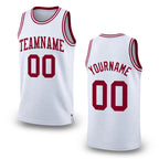 Custom White Maroon Authentic Throwback Basketball Jersey