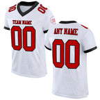 Custom White Red-Black Mesh Authentic Football Jersey