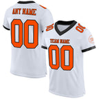 Custom White Orange-Black Mesh Authentic Football Jersey photo 1