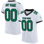 Custom White Kelly Green-Black Mesh Authentic Football Jersey photo 1