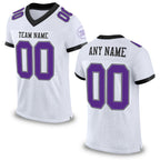 Custom White Purple Gray-Black Mesh Authentic Football Jersey