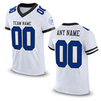 Custom White Royal-Black Mesh Authentic Football Jersey