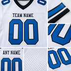 Custom White Royal-Black Mesh Authentic Football Jersey detail