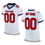 Custom White Red-Navy Mesh Authentic Football Jersey
