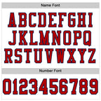 Custom White Red-Navy Mesh Authentic Football Jersey photo 4