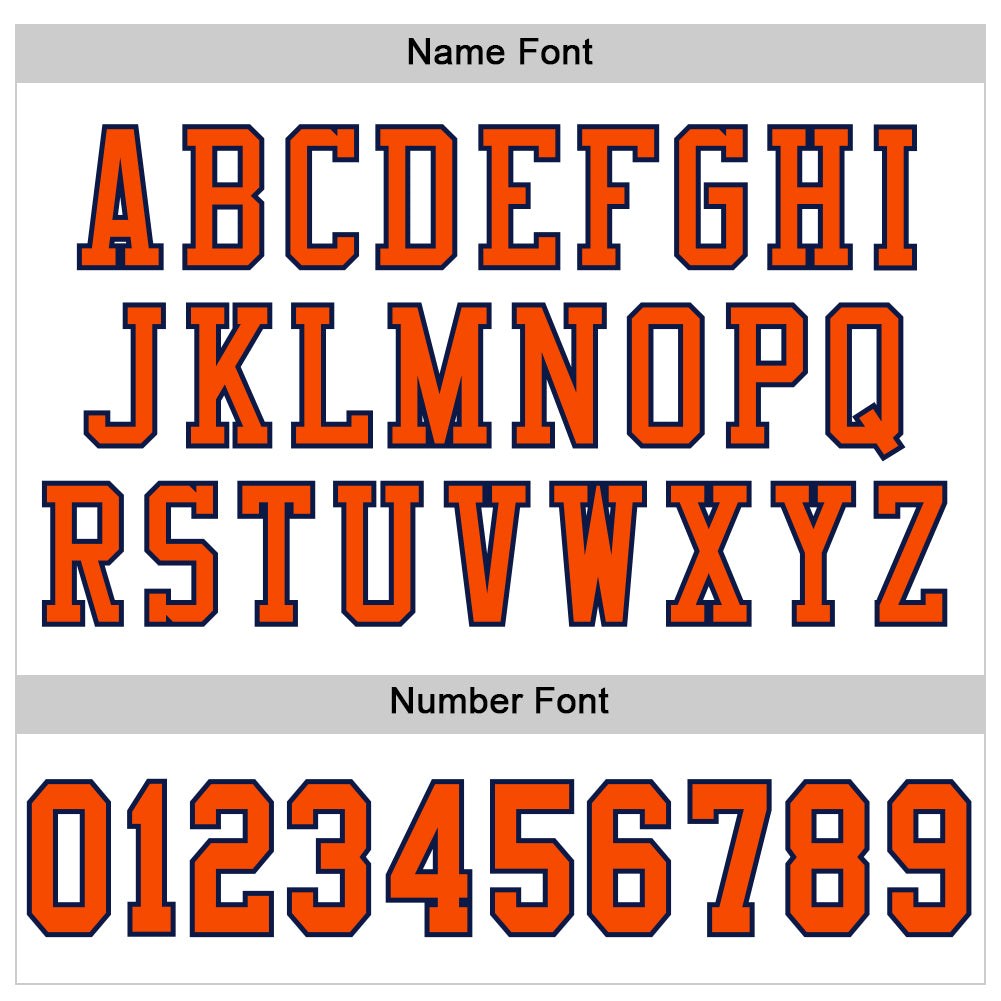 Custom White Orange-Navy Mesh Authentic Football Jersey photo 3