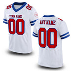 Custom White Red-Royal Mesh Authentic Football Jersey