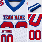 Custom White Red-Royal Mesh Authentic Football Jersey detail
