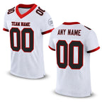 Custom White Black-Red Mesh Authentic Football Jersey