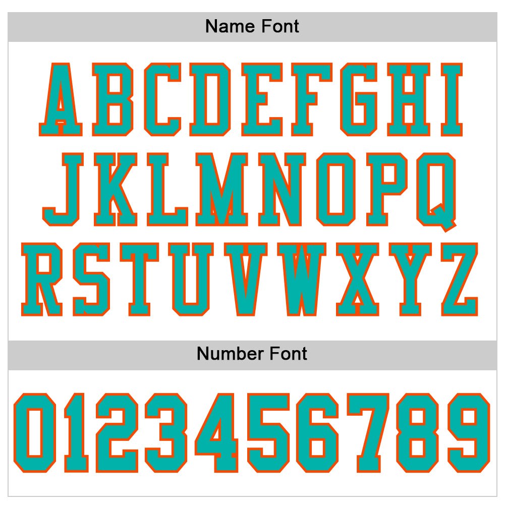 Custom White Aqua-Orange Mesh Authentic Football Jersey photo 2