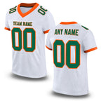 Custom White Kelly Green-Orange Mesh Authentic Football Jersey