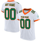 Custom White Kelly Green-Orange Mesh Authentic Football Jersey photo 1
