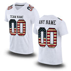 Custom White Vintage USA Flag-Black Mesh Authentic Football Jersey