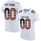 Custom White Vintage USA Flag-Black Mesh Authentic Football Jersey photo 1
