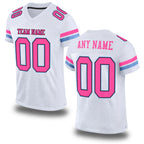 Custom White Pink Black-Light Blue Mesh Authentic Football Jersey
