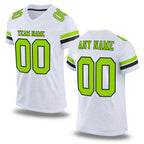 Custom White Neon Green-Black Mesh Authentic Football Jersey