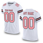 Custom White Medium Pink-Black Mesh Authentic Football Jersey