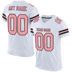 Custom White Medium Pink-Black Mesh Authentic Football Jersey photo 1