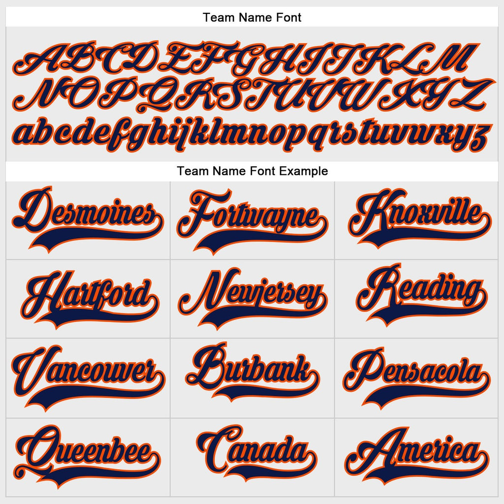 Custom White Navy-Orange Hockey Lace Neck Jersey photo 3