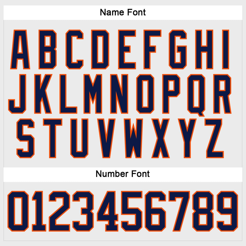 Custom White Navy-Orange Hockey Lace Neck Jersey photo 4