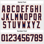 Custom White Navy-Orange Hockey Lace Neck Jersey photo 4