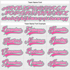 Custom White Pink-Kelly Green Hockey Lace Neck Jersey photo 3
