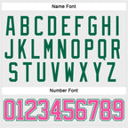 Custom White Pink-Kelly Green Hockey Lace Neck Jersey photo 4