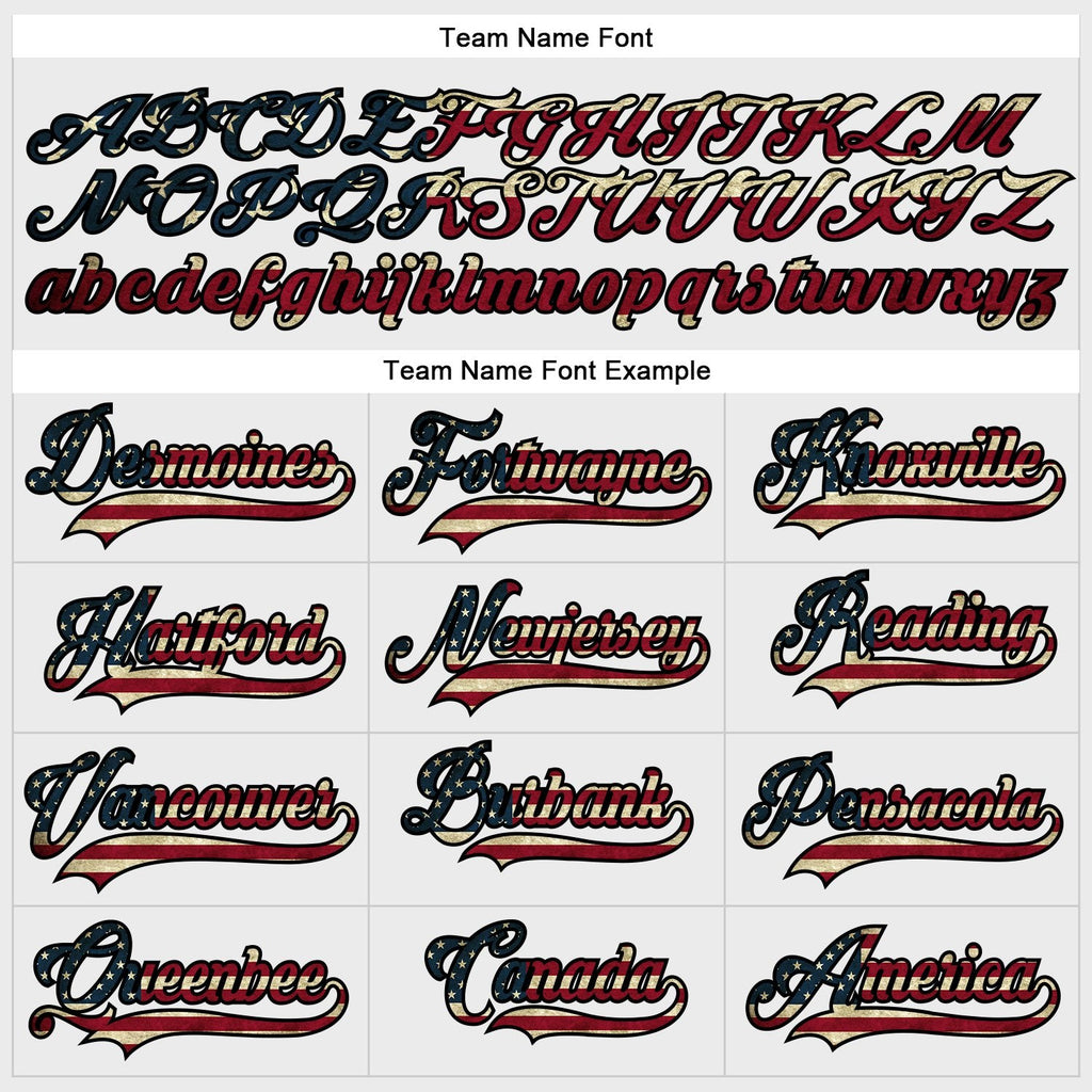 Custom White Vintage USA Flag Black-Maroon Hockey Lace Neck Jersey photo 3
