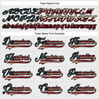 Custom White Vintage USA Flag Black-Maroon Hockey Lace Neck Jersey photo 3