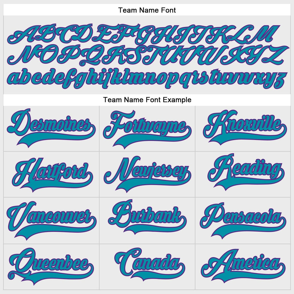 Custom White Teal-Purple Hockey Lace Neck Jersey photo 3