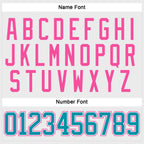 Custom White Teal-Pink Hockey Lace Neck Jersey photo 4
