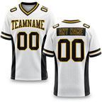 Custom White Black-Gold Authentic Football Jersey