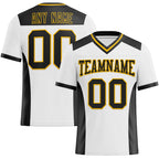 Custom White Black-Gold Authentic Football Jersey photo 1