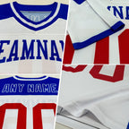 Custom White Black-Gold Authentic Football Jersey photo 2