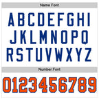 Custom White Orange-Royal Mesh Authentic Throwback Football Jersey photo 3