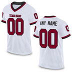 Custom White Maroon-Black Mesh Authentic Throwback Football Jersey
