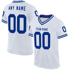 Custom White Royal Mesh Authentic Throwback Football Jersey photo 1