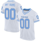 Custom White Light Blue-Gray Mesh Authentic Throwback Football Jersey photo 1