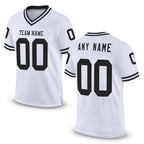 Custom White Black Mesh Authentic Throwback Football Jersey