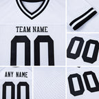 Custom White Black Mesh Authentic Throwback Football Jersey detail