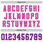 Custom White Purple Pink-Black Mesh Authentic Throwback Football Jersey photo 3