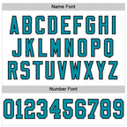 Custom White Teal-Black Mesh Authentic Throwback Football Jersey photo 3