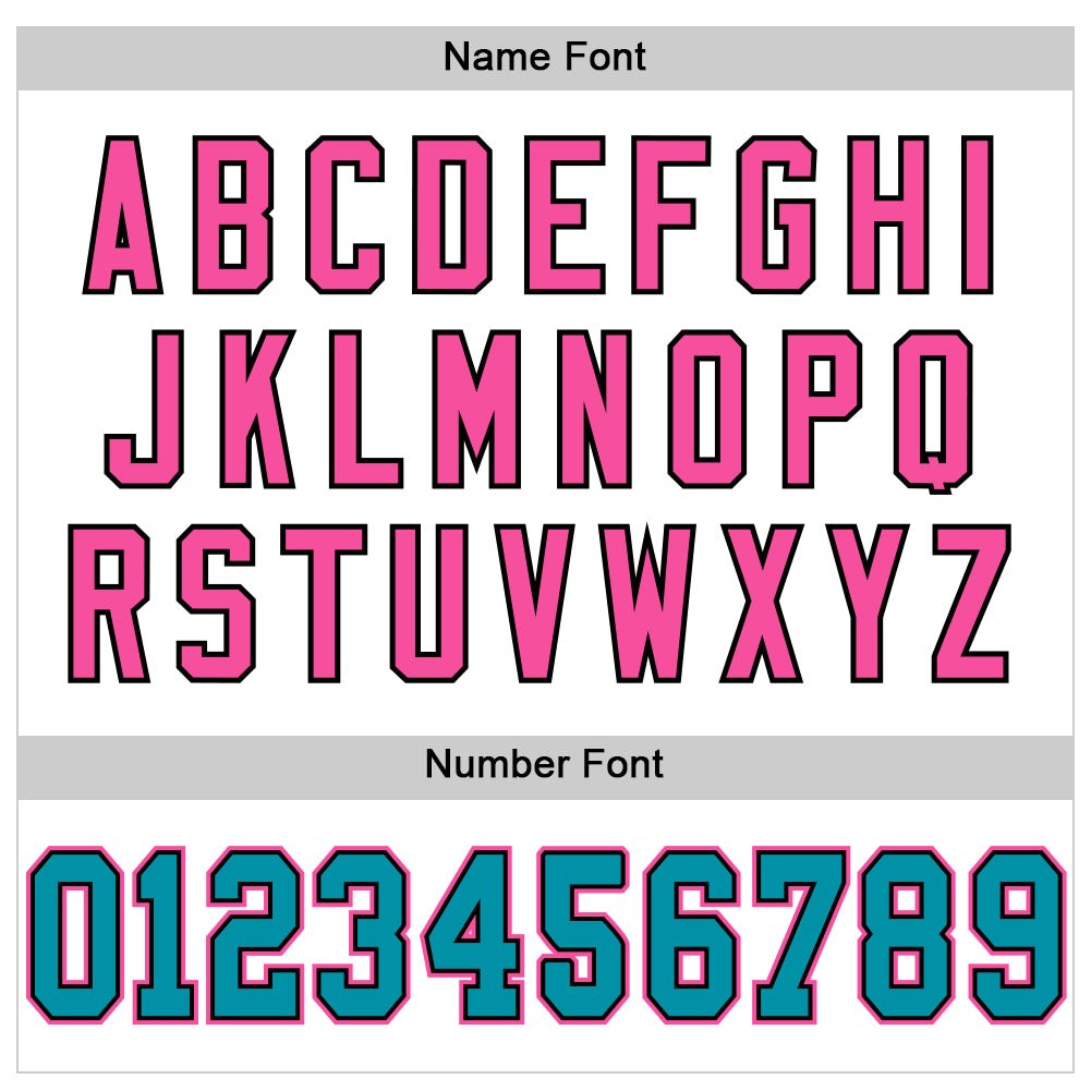 Custom White Teal Black-Pink Mesh Authentic Throwback Football Jersey photo 3