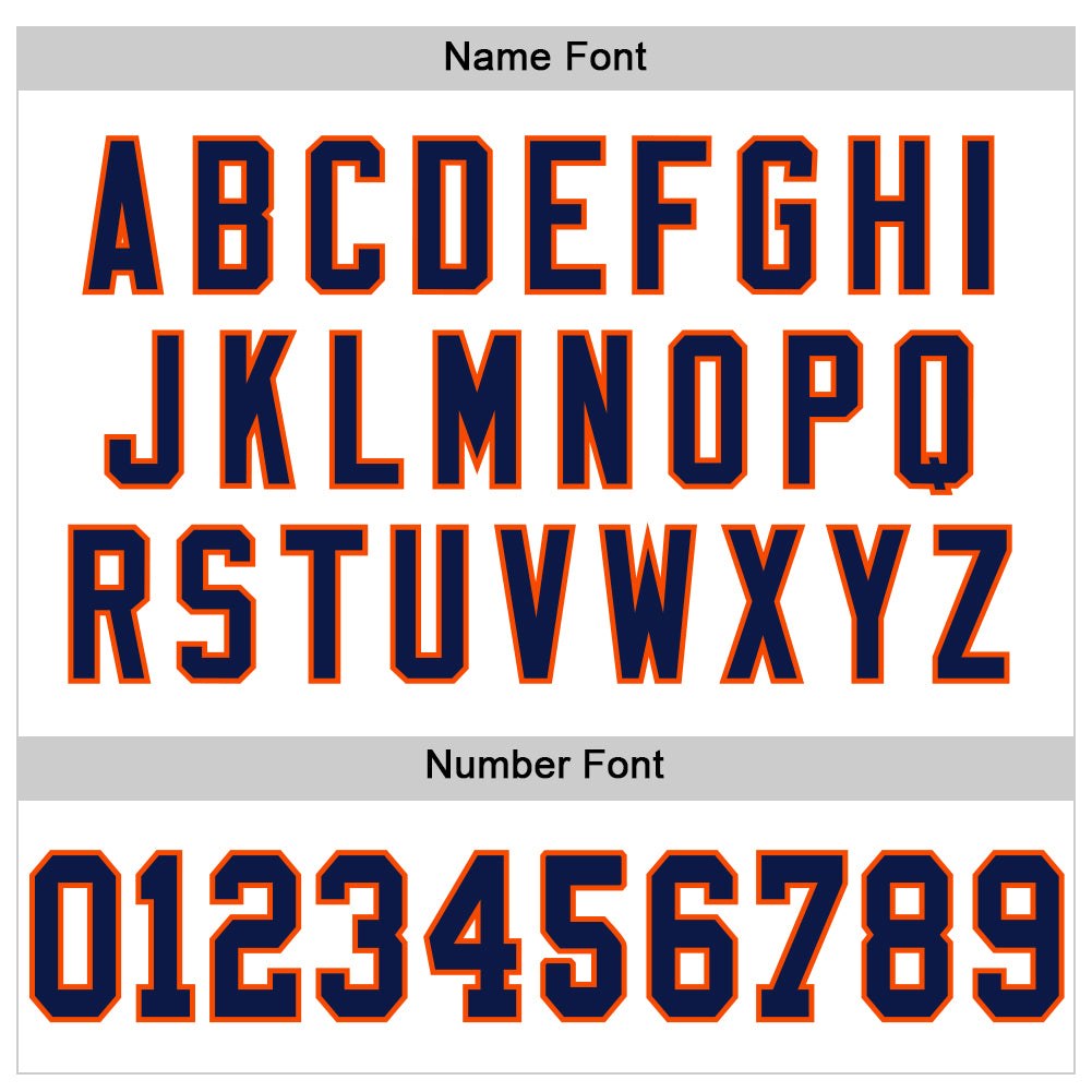 Custom White Navy-Orange Mesh Authentic Throwback Football Jersey photo 3